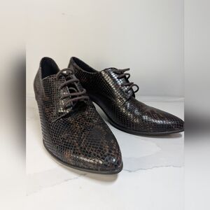 Ecco Genuine Leather Heeled Bootie